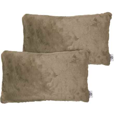 CXL by Christian Lacroix Faux-Fur Throw Pillows - 2-Pack, 14x24” in Dusty Olive
