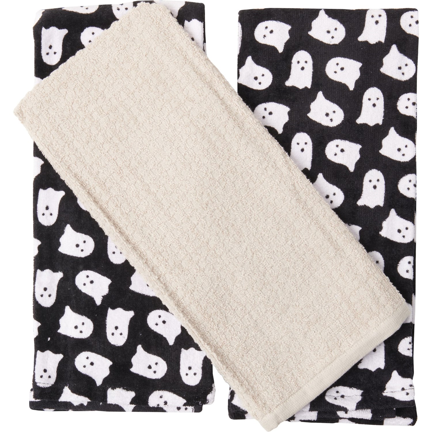 Cynthia Rowley CuRious New York Allover Ghost Halloween Kitchen Towels -  3-Pack - Save 61%