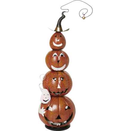Cynthia Rowley Metal Happy Stacking Pumpkins Decoration - 40” in Orange