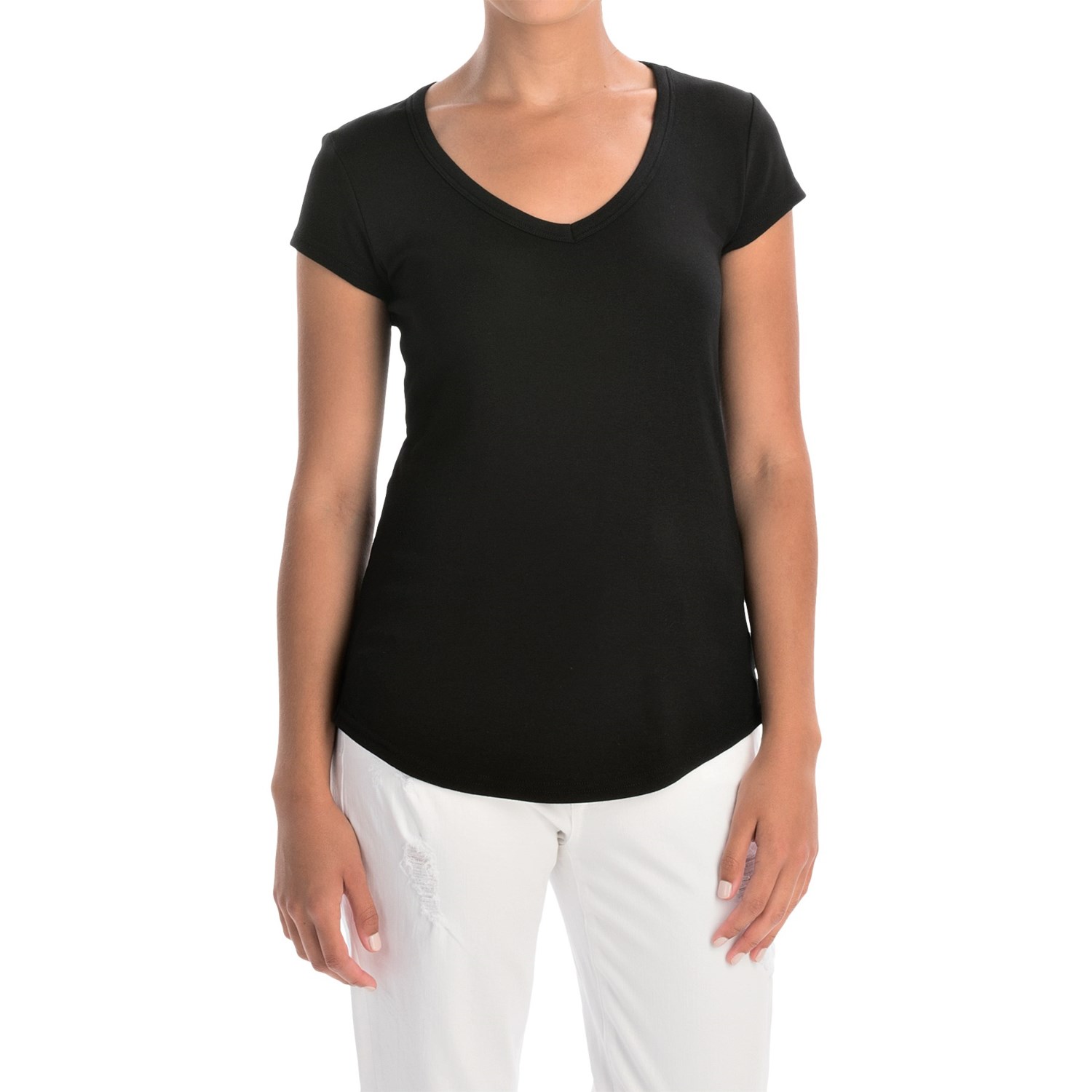 Cynthia Rowley Pima Cotton-Modal V-Neck T-Shirt (For Women) - Save 28%