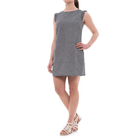 Cynthia Rowley Ruffled Seerer Gingham Dress For Women Save 80 Cynthia Rowley Ruffled Seerer Gingham Dress Sleeveless For Women In Black White