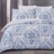 604RN_2 Cynthia Rowley Tulula Damask Comforter Set - Queen, Indigo