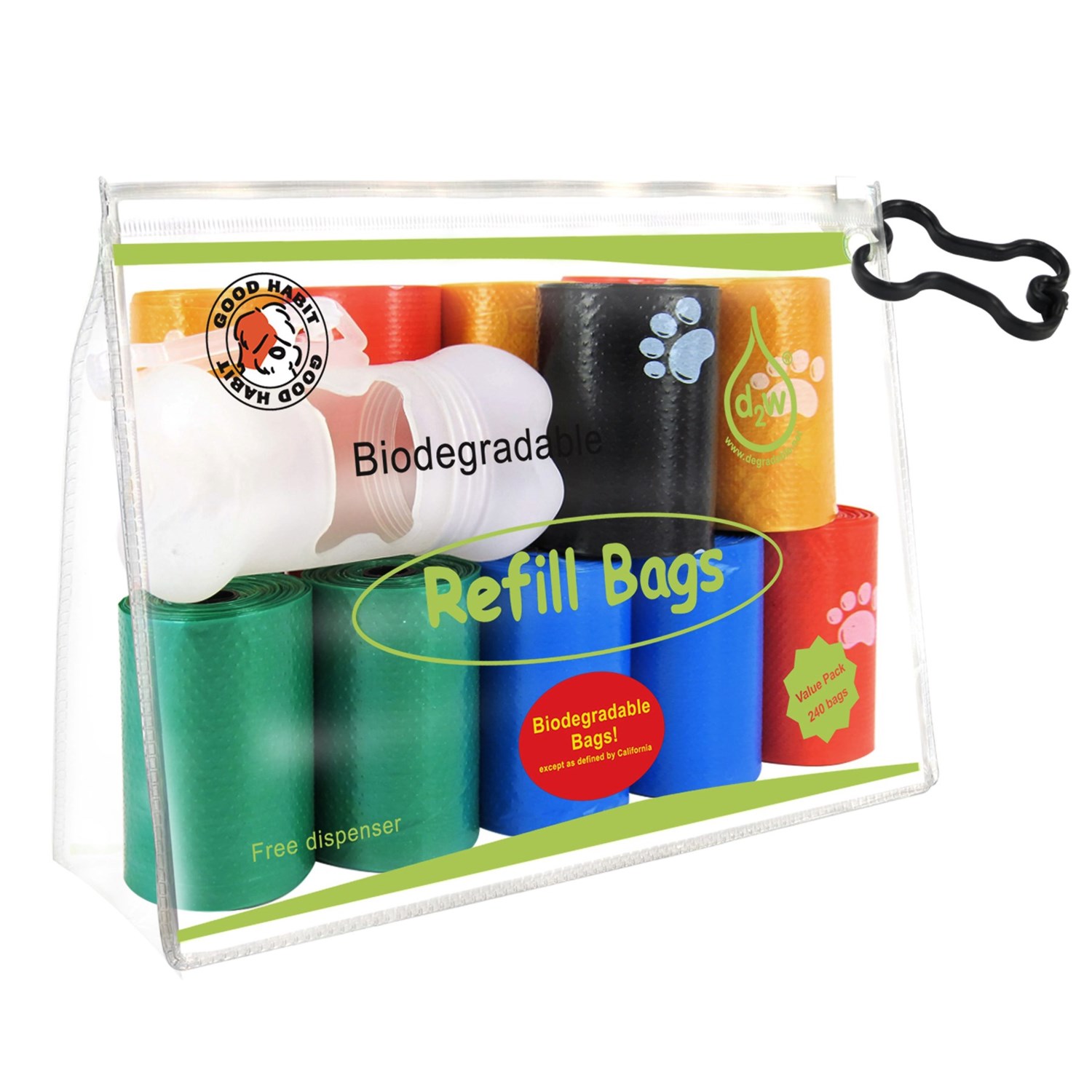 D2W d2w® Dog Waste PickUp Bags with Dispenser 240Pack Save 22