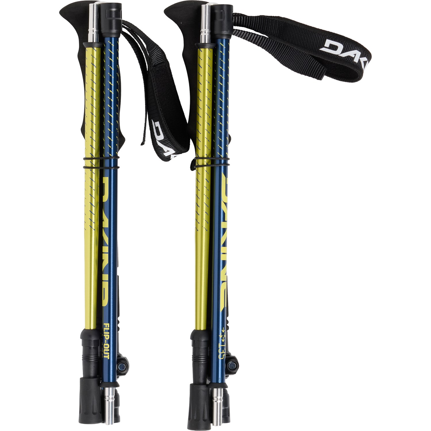 (取寄) ダカイン フリップ-アウト シリーズ トレッキング ポールズ - ペア DaKine Flip-Out Series Trekking Poles - Pair  Surf The Web Blue/Surf Yellow DaKine Flip-Out Series Trekking Poles - Pair - Save 40%