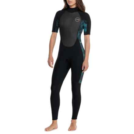 DaKine Quantum Back Zip Full Wetsuit - 2, 2 mm, Short Sleeve in Black / Blue