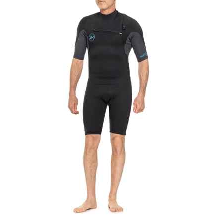 DaKine Quantum Chest Zip Shorty Wetsuit - 2, 2 mm, Short Sleeve in Black/Grey