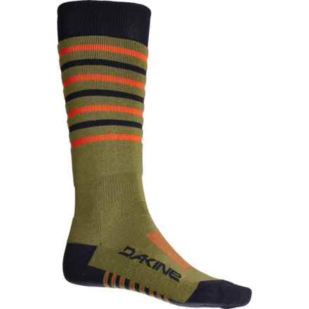 DaKine Summit Socks - Merino Wool, Over the Calf (For Men) in Utility Green/Orange/Black