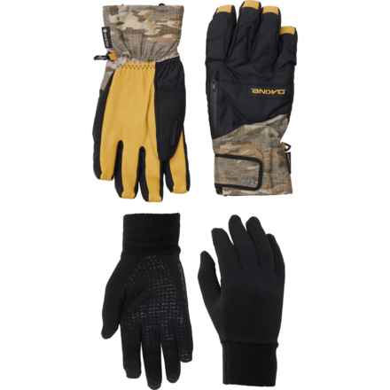 DaKine Titan Gore-Tex® Short Ski Gloves - Waterproof, Insulated, Removable Liner in Vintage Camo/Yellow