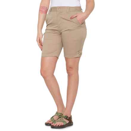 Dakini Stretch Roll-Tab Shorts in Khaki