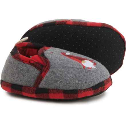 Dakota Fleece Infant Boys and Girls Gnome Holiday Slippers in Grey