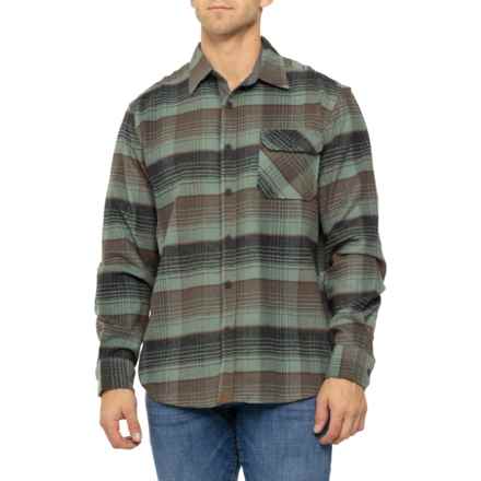 Dakota Grizzly Brock Button Front Flannel Shirt - Long Sleeve in Bullfrog