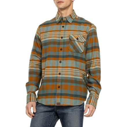 Dakota Grizzly Brock Button Front Flannel Shirt - Long Sleeve in Harvest