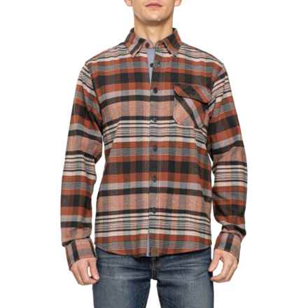 Dakota Grizzly Brock Button Front Flannel Shirt - Long Sleeve in Teak