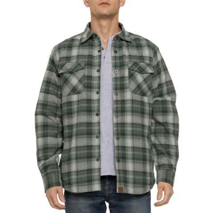 Dakota Grizzly Ivan Snap Front Shirt Jacket - Faux-Fur Lined in Ivy