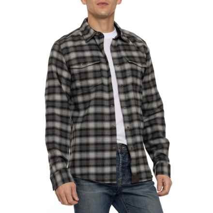 Dakota Grizzly Riley Snap Front Flannel Shirt - Long Sleeve in Smoke