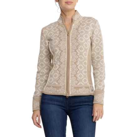 Dale of Norway Christiana Fem Jacket - Merino Wool in Gold Off White