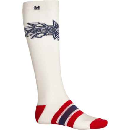 Dale of Norway Spirit Knee-High Socks - Merino Wool, Over the Calf (For Men) in Offwhite Navy Raspberry