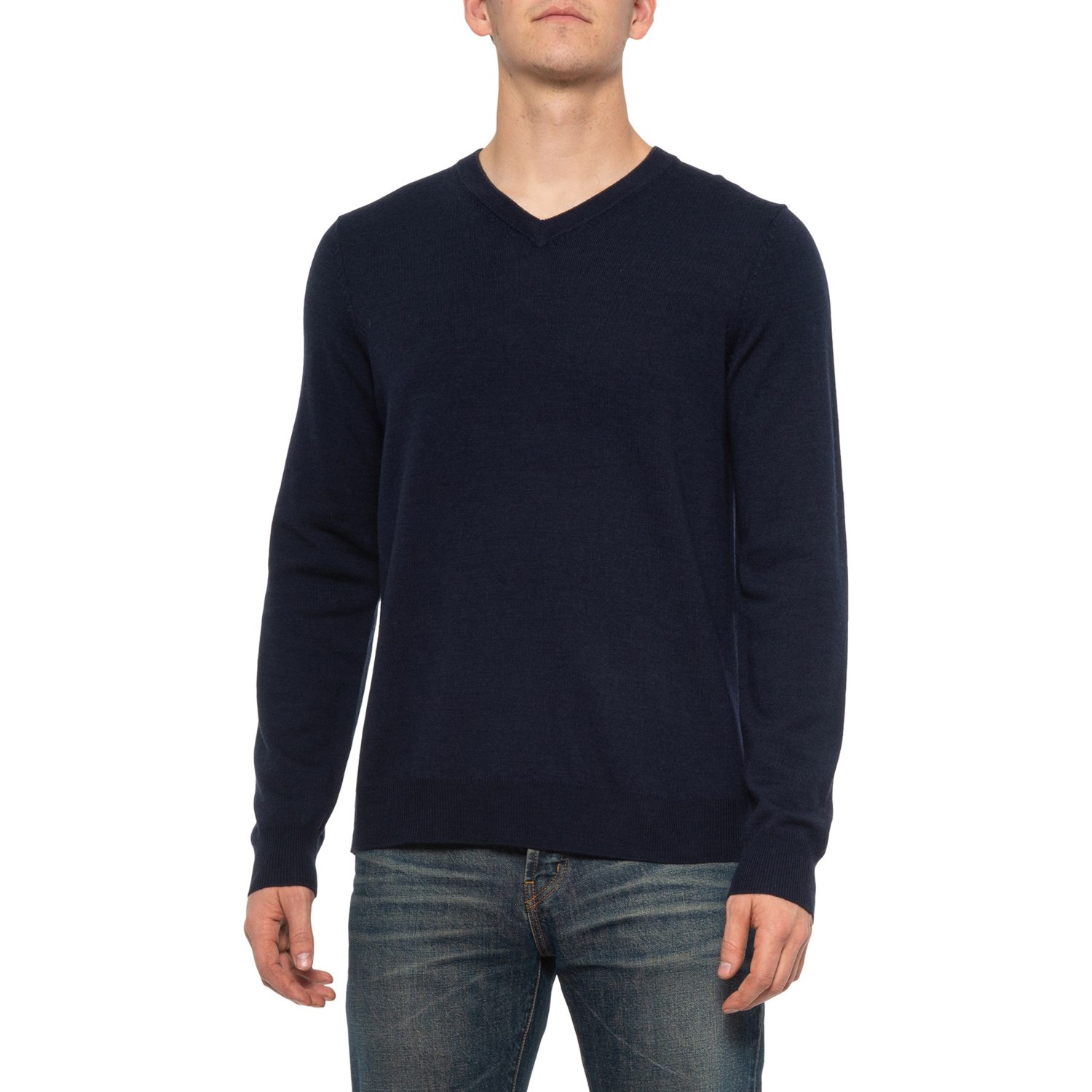 Daniel Hechter Ink-Charcoal V-Neck Pullover Sweater (For Men) - Save 64%
