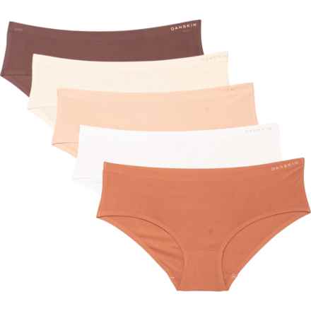 Danskin Bonded Breathable Mesh Panties - 5-Pack, Hipster in True Brunette, Brandied Peach, Inca Brown, Vanilla