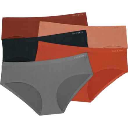 Danskin Bonded Recycled Microfiber Panties - 5-Pack, Hipster in Rose/Clay/Emrld/Grass/Canyon