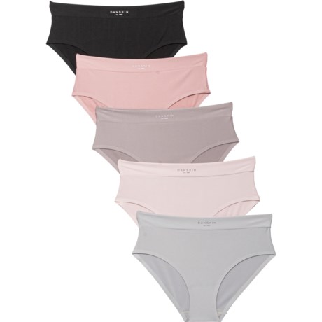 Danskin Bonded Recycled Microfiber Panties - 5-Pack, Hipster - Save 71%