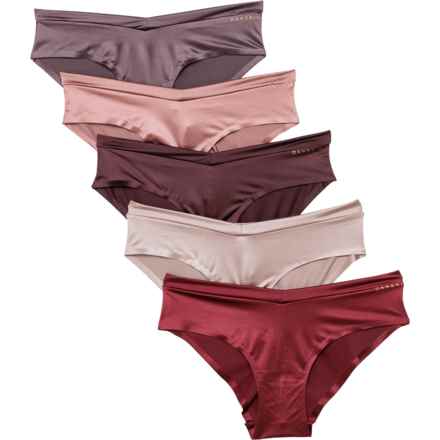 Danskin Bonded Shiny Microfiber Cheeky Panties - 5-Pack, Hipster in Dark Mocha, Burnt Russet, Champagne Flush, Mauve P