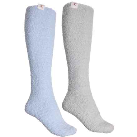 Danskin Cuff Logo Cozy Knee-High Socks - 2-Pack, Over the Calf (For Women) in Blue
