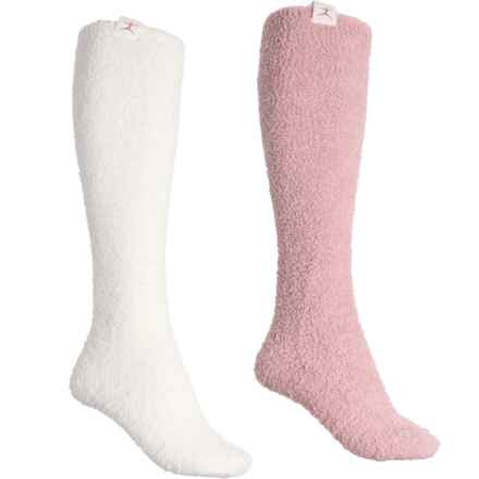 Danskin Cuff Logo Cozy Knee-High Socks - 2-Pack, Over the Calf (For Women) in Mauve