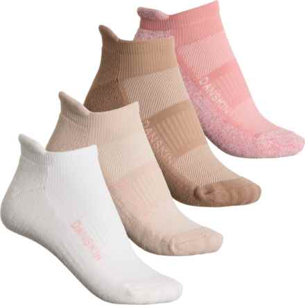 Danskin Cushioned Compression No-Show Socks - 4-Pack, Below the Ankle (For Women) in Oatmeal
