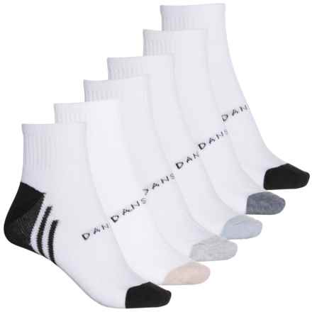 Danskin Half Cushion Socks - 6-Pack, Quarter Crew (For Women) in White