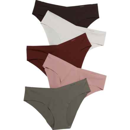 Danskin Laser Recycled Microfiber Panties - 5-Pack, Bikini Briefs in Moss/Plum/Brown/Rustic/Sand