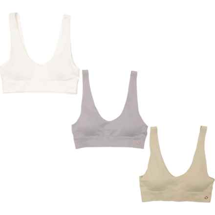 Danskin Laser Seamless Ribbed Bralettes - 3-Pack in Multi