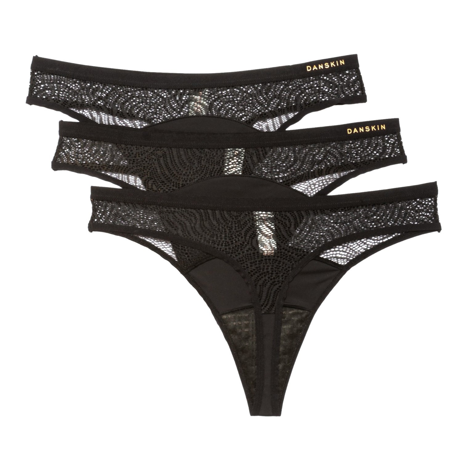 Danskin Microfiber and Lace Period Panties - 3-Pack, Thong - Save 68%