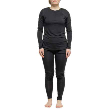Danskin Modal Thermal Base Layer Top and Leggings Set - Long Sleeve in Black