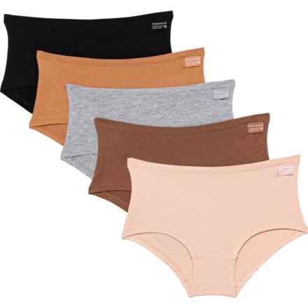 Danskin Organic Cotton Panties - 5-Pack, Boy Shorts in Multi