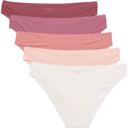 Danskin Perforated Microfiber V-Front Panties - 5-Pack, Bikini Briefs in Coral Dune/Auburn/Delicacy/Rose Marble/Mauve Sun