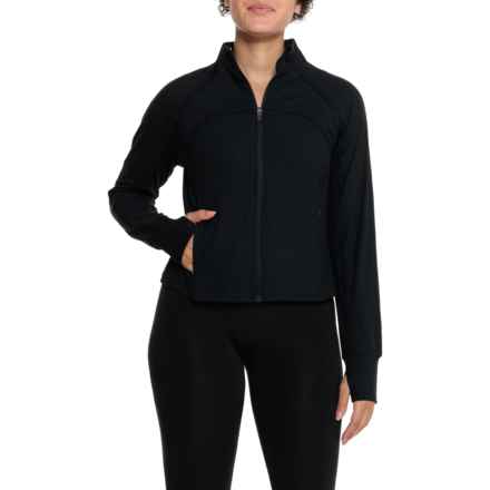 Danskin Rib Yoga Jacket in Black Salt