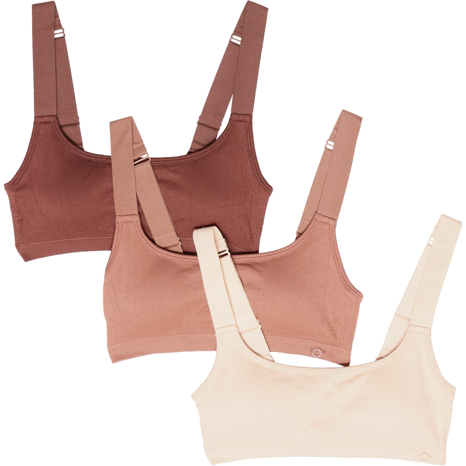 Danskin Seamless Ribbed Knit Bralette - 3-Pack, Scoop Neck - Save 43%