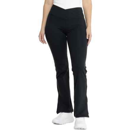 Danskin Slit Cuff Flared Pants in Black Salt