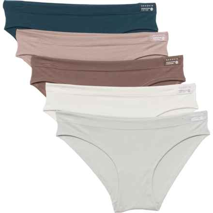 Danskin Solid Panties - Organic Cotton, 5-Pack, Bikini Brief in Sage Whisper/Earth Stone/ Muted Taupe/Juniper Ecli