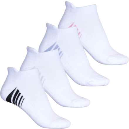Danskin Striped Everyday Compression No-Show Socks - 4-Pack, Below the Ankle (For Women) in White