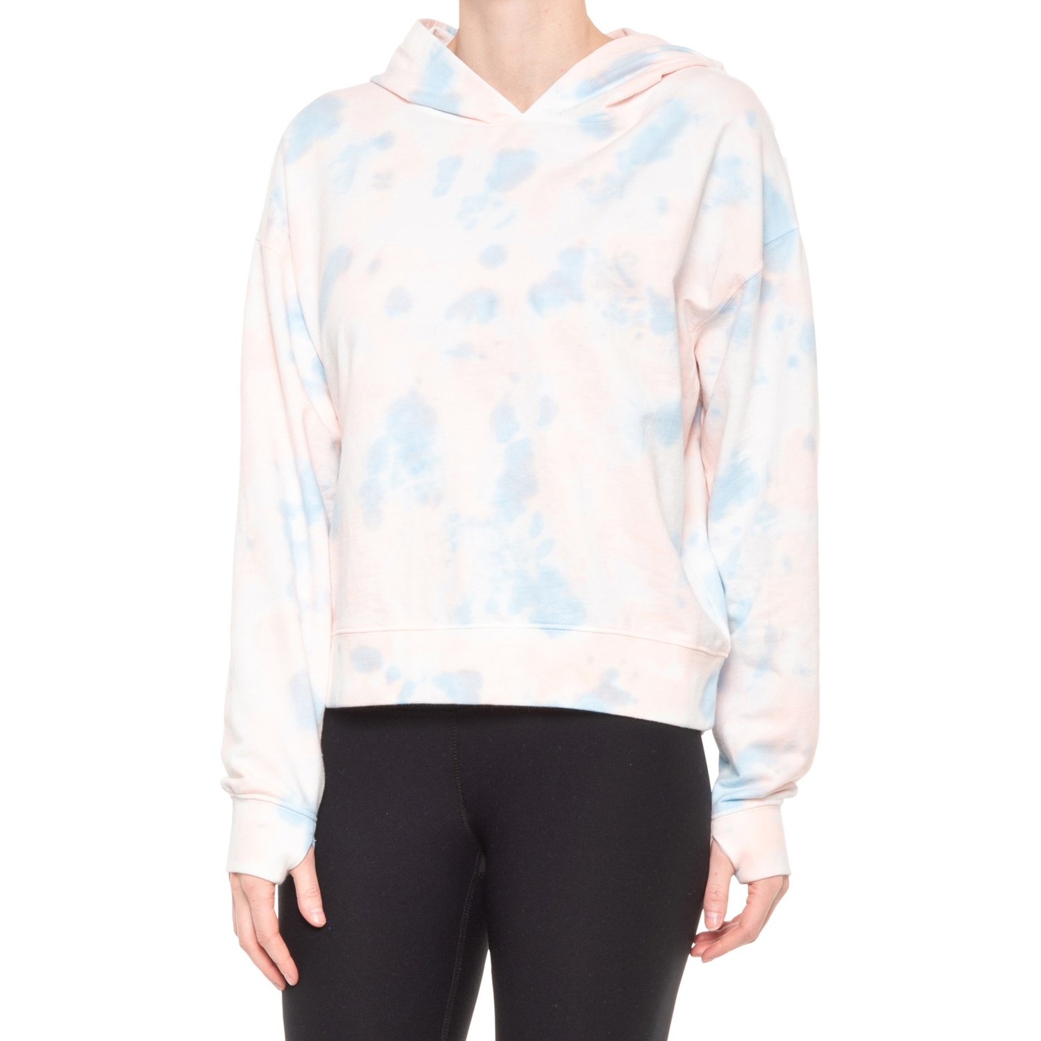 light blue and white tie dye hoodie