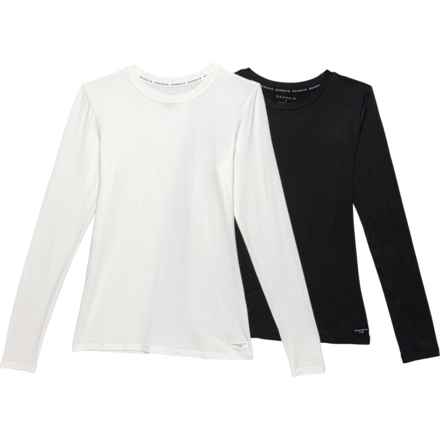 Danskin Ultrasoft Modal Base Layer Tops - 2-Pack, Long Sleeve in Black/White