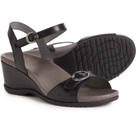 Dansko Arielle Wedge Sandals - Leather (For Women) in Black