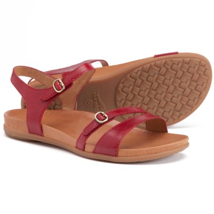 Dansko Janelle Sandals - Leather (For Women) in Red Glazed Kid Leather