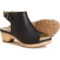 Dansko Lizzy Peep Toe Sandals - Leather (For Women) in Black