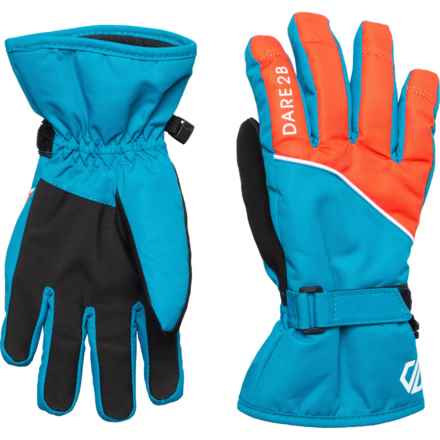 Dare 2b Hand Out Ski Gloves - Waterproof, Insulated (For Little Boys) in Fjord Blue/Rusty Orange