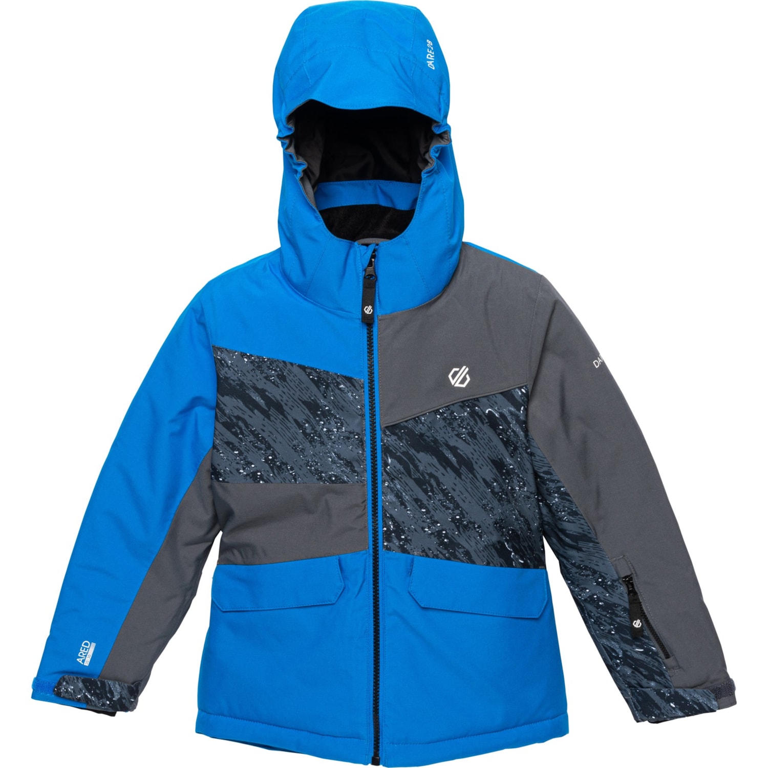 Dare2b Exulting Ski Jacket for Men | Athletic Blue/Black Shard Print | Size 14