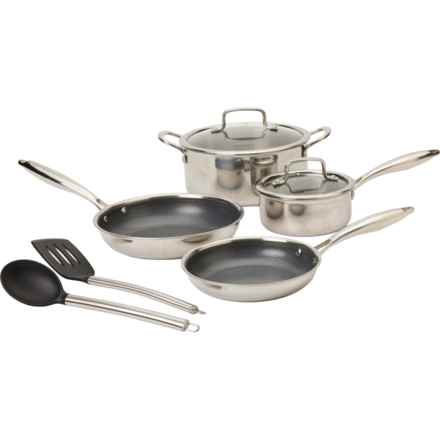 DAVID BURKE Ceramic Hybrid Performance Tri-Ply Cookware Set - 12-Piece in Silver
