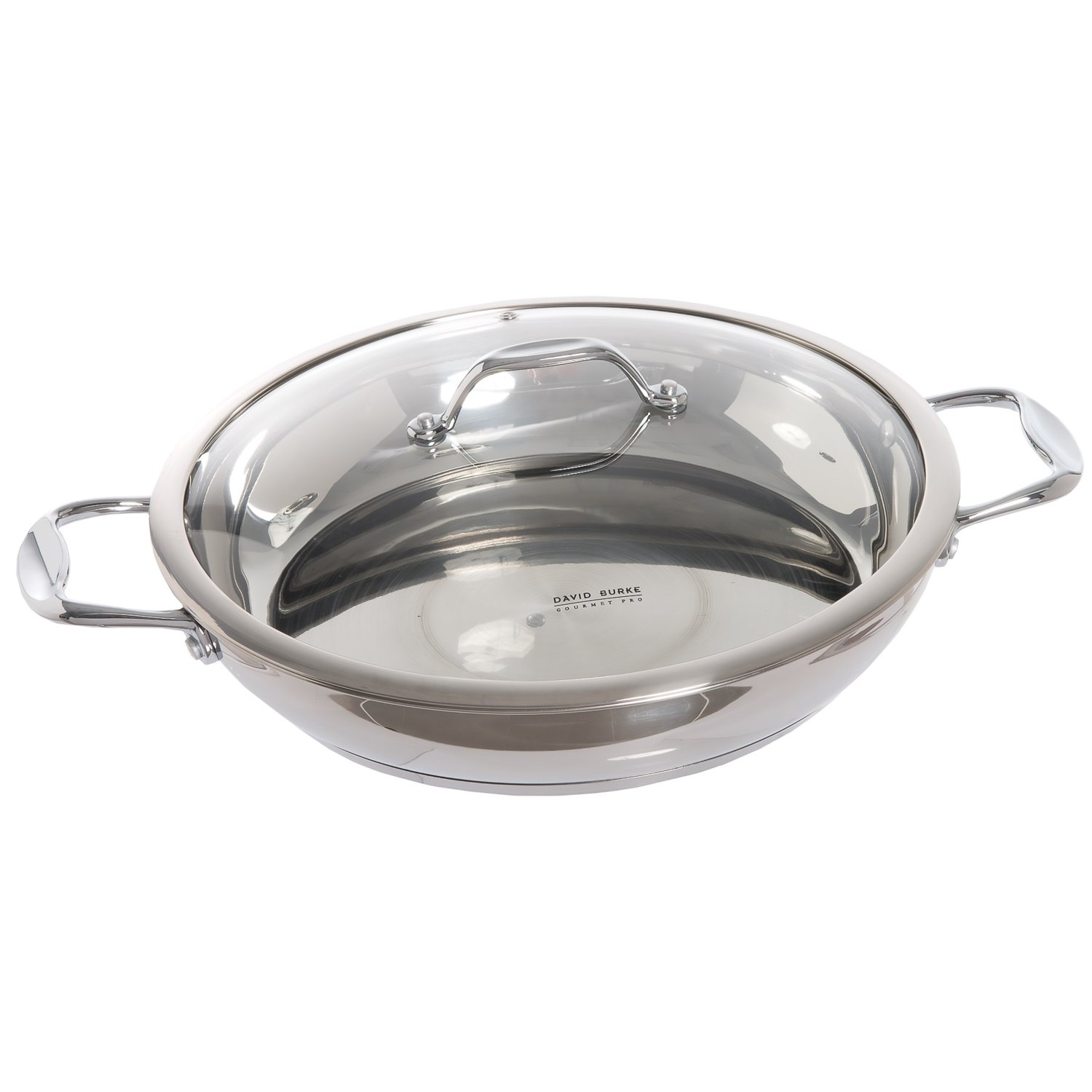 David Burke Gourmet Pro Splendor Everyday Pan with Lid - 12.5” - Save 42% David Burke Stainless Steel Cookware